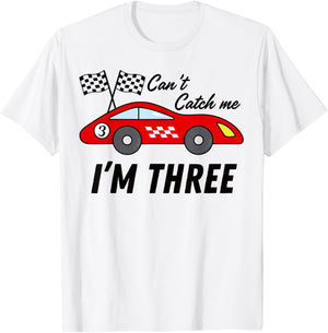 3 Yr old Race Car Exotic Car Birthday cant catch me i'm 3 T-Shirt - T-Shirt | White
