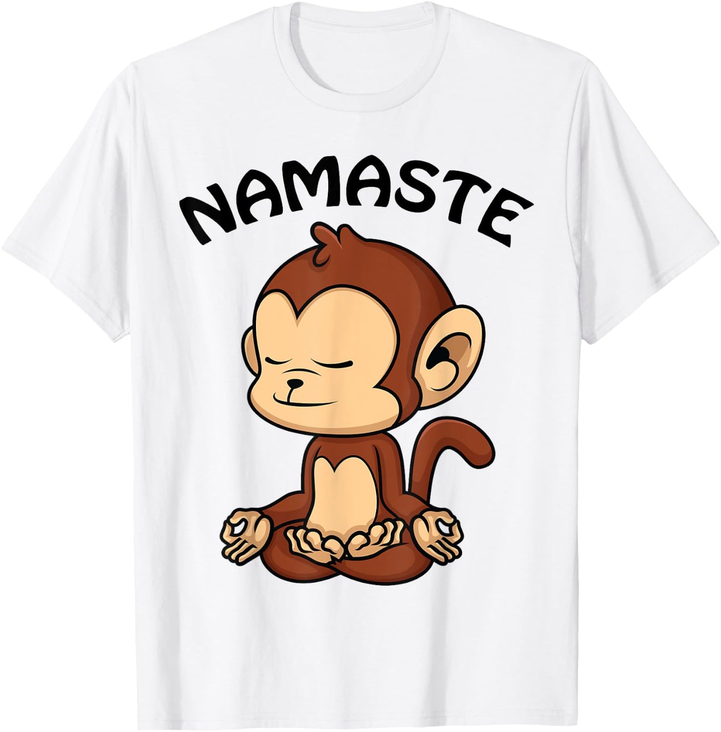 Monkey Yoga Shirt Cute Monkey Lovers Gift Funny Namaste Yoga T-Shirt - T-Shirt | White