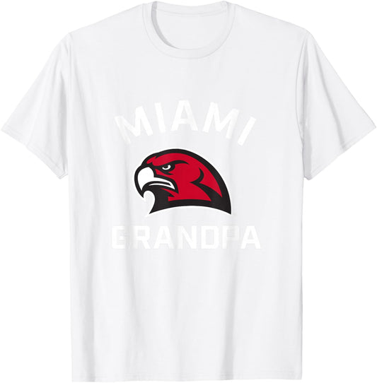 Miami University Ohio Redhawks Arched Grandpa T-Shirt - T-Shirt | White