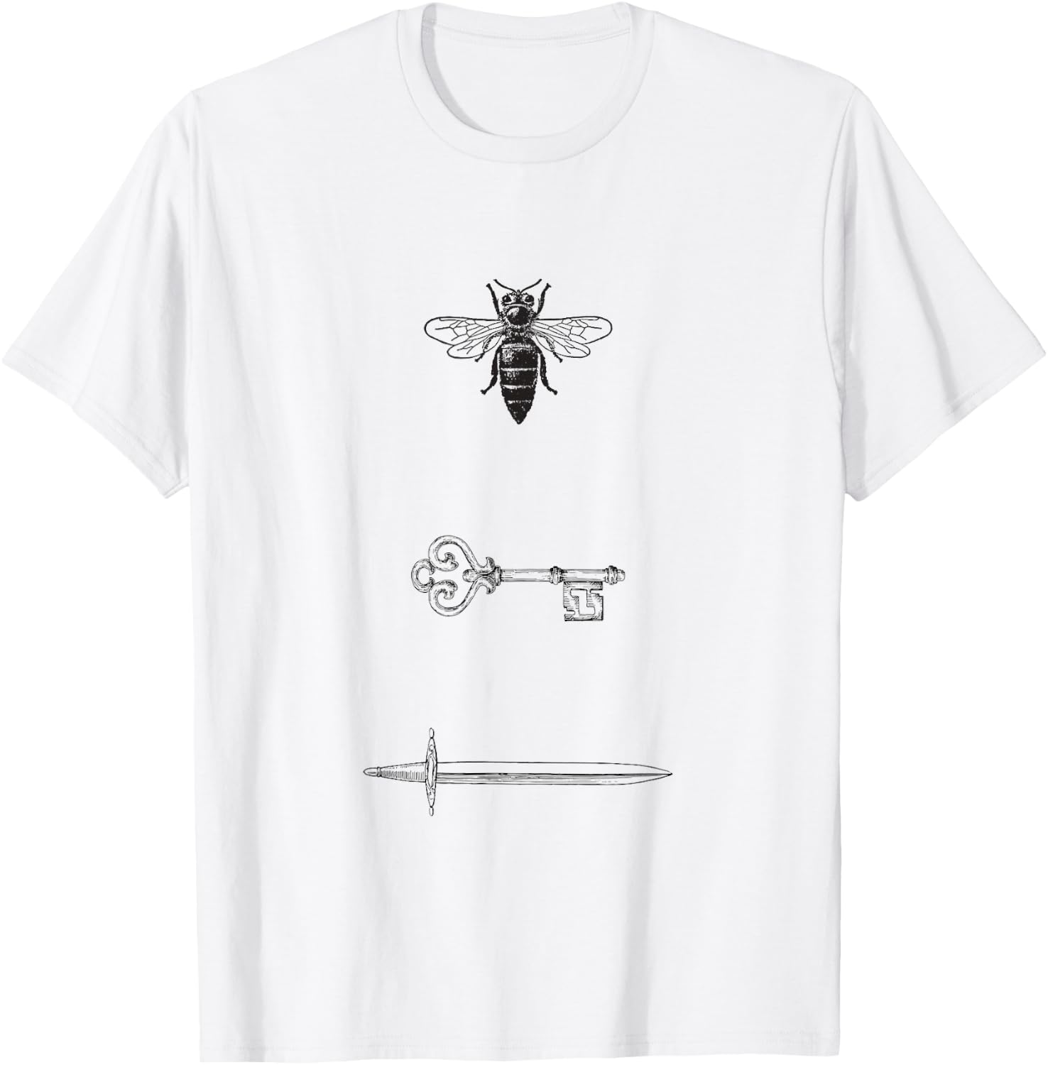 Fantasy Fiction Starless Novel Sea Bee Key Sword Book T-Shirt - T-Shirt | White