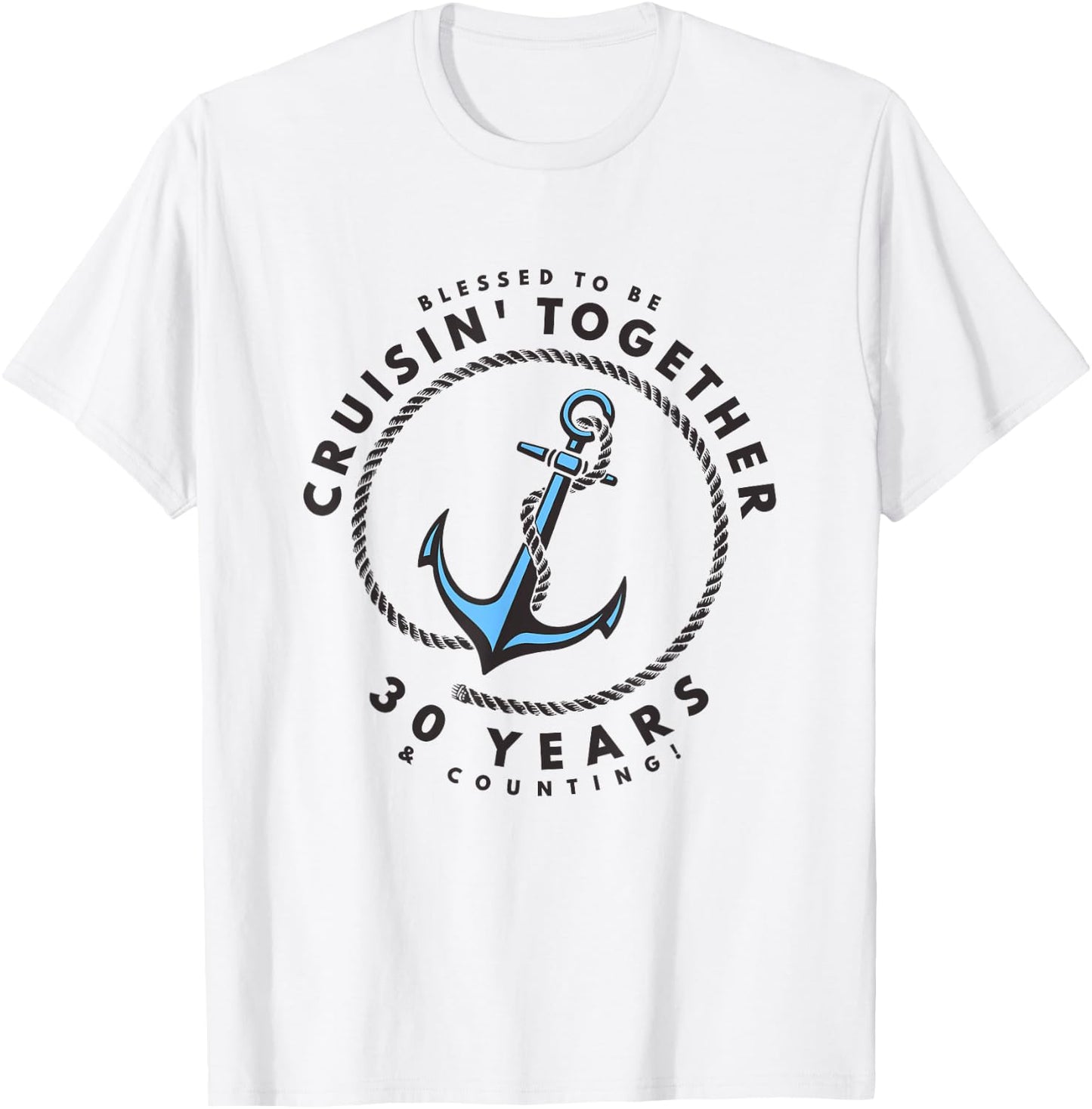 Couples Matching 30th Anniversary Cruise - Boat Anchor T-Shirt - T-Shirt | White