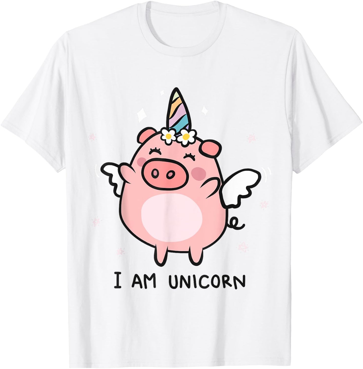 Cute Pigs Can Fly Unicorn Girls Gift T-Shirt - T-Shirt | White