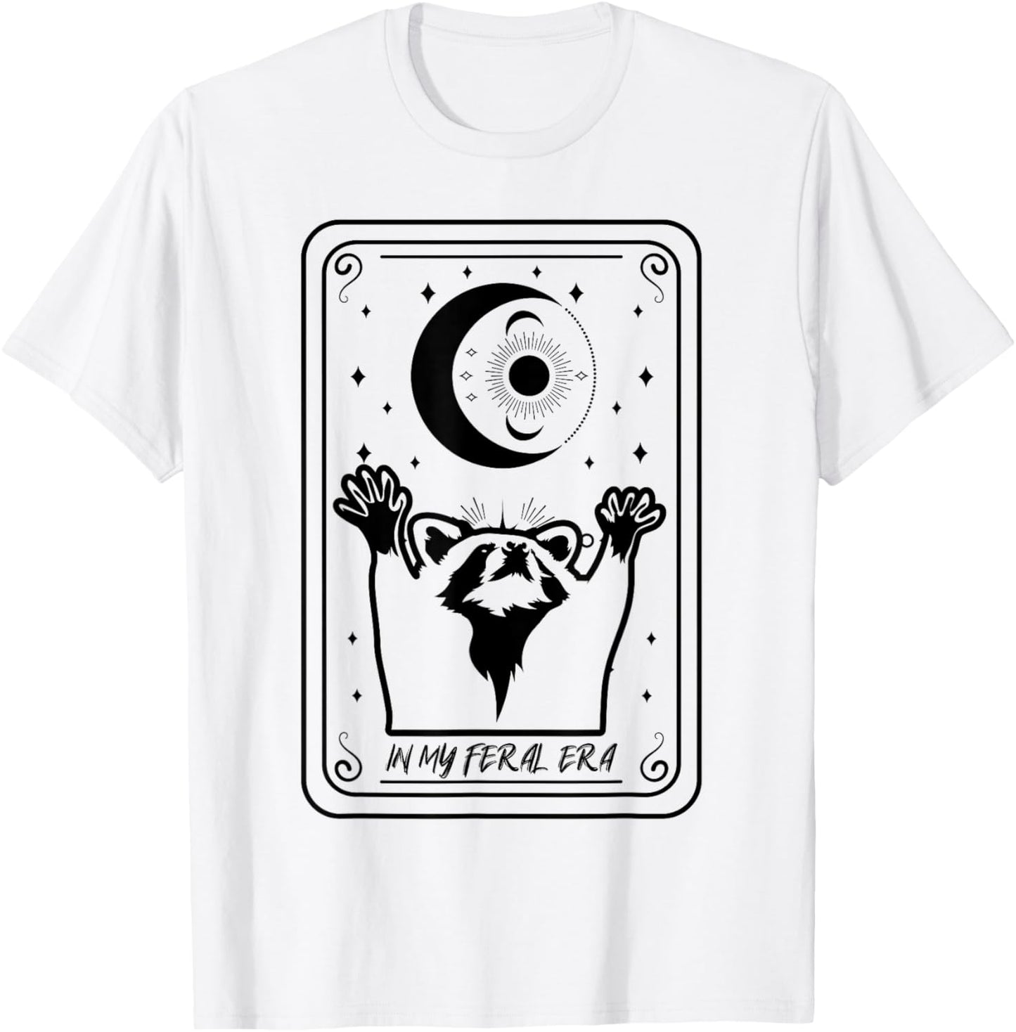 Tarot Card Raccoon Lover Gift My Wild Era T-Shirt - T-Shirt | White