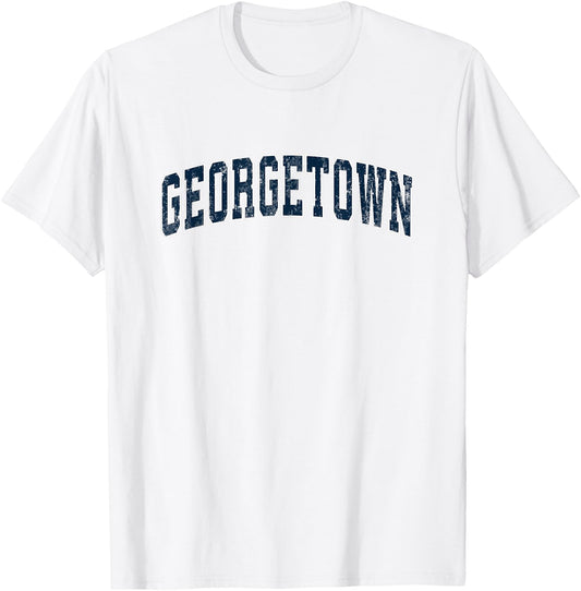 Georgetown Texas TX Vintage Sports Design Navy Design T-Shirt - T-Shirt | White