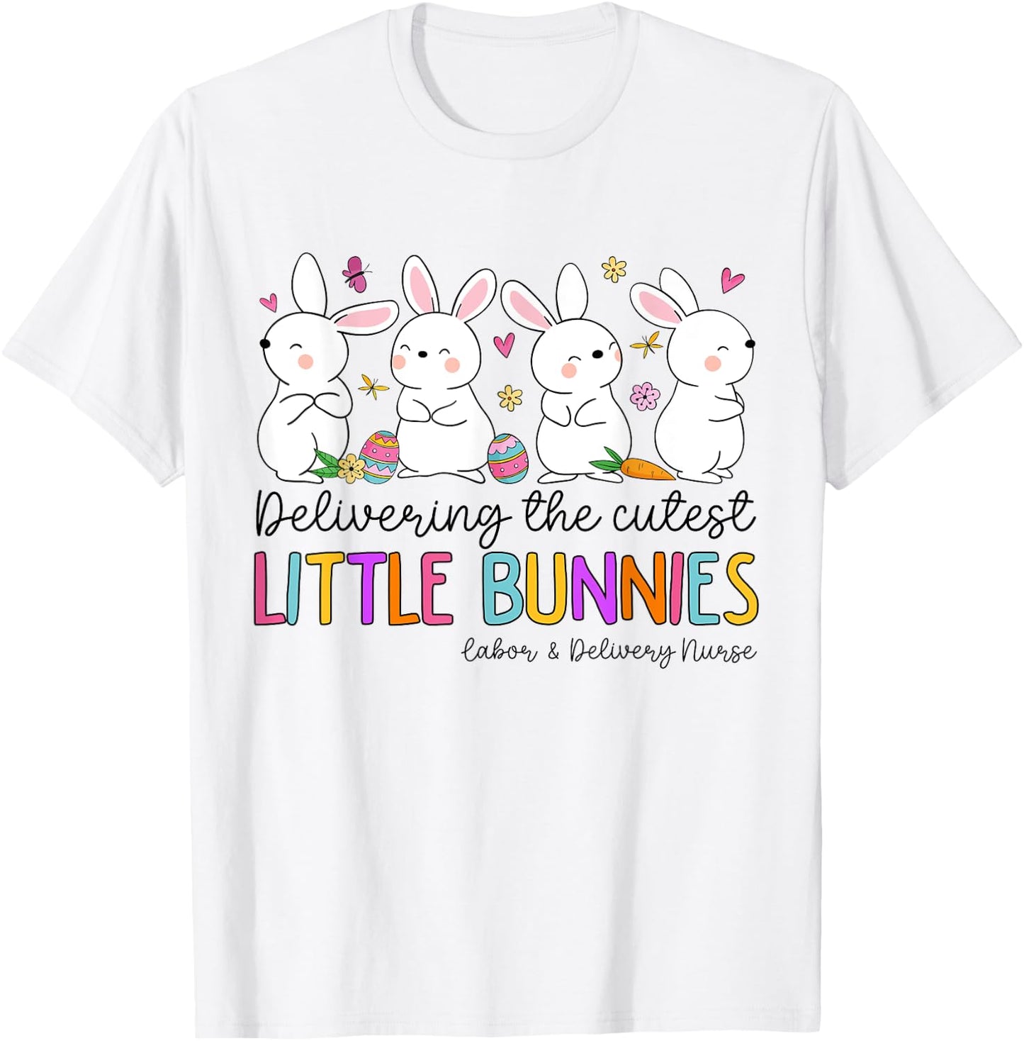 Mother Baby Nurse Snuggle Bunny Delivery Easter L&D Nurse T-Shirt - T-Shirt | White