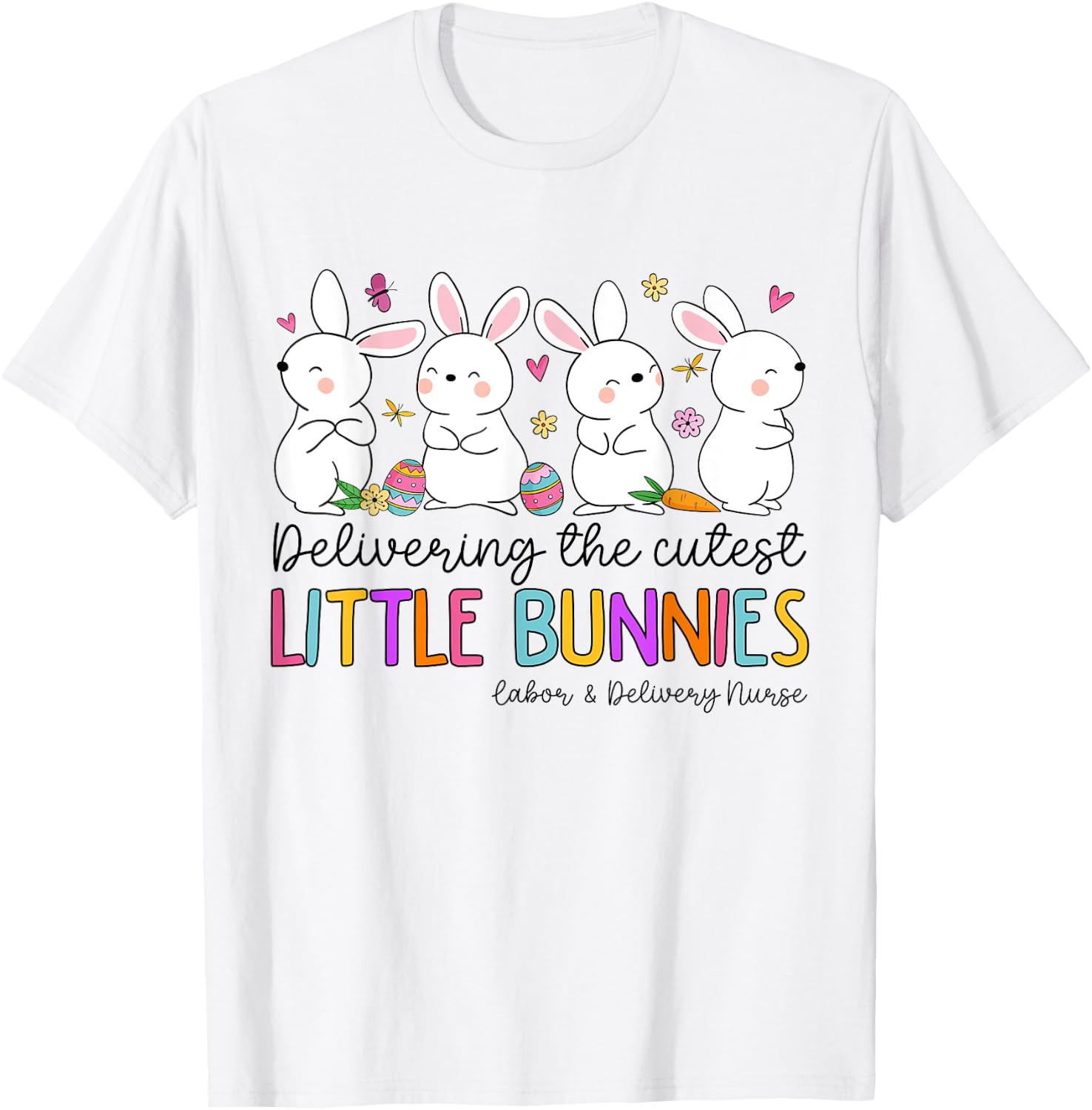 Mother Baby Nurse Snuggle Bunny Delivery Easter L&D Nurse T-Shirt - T-Shirt | White