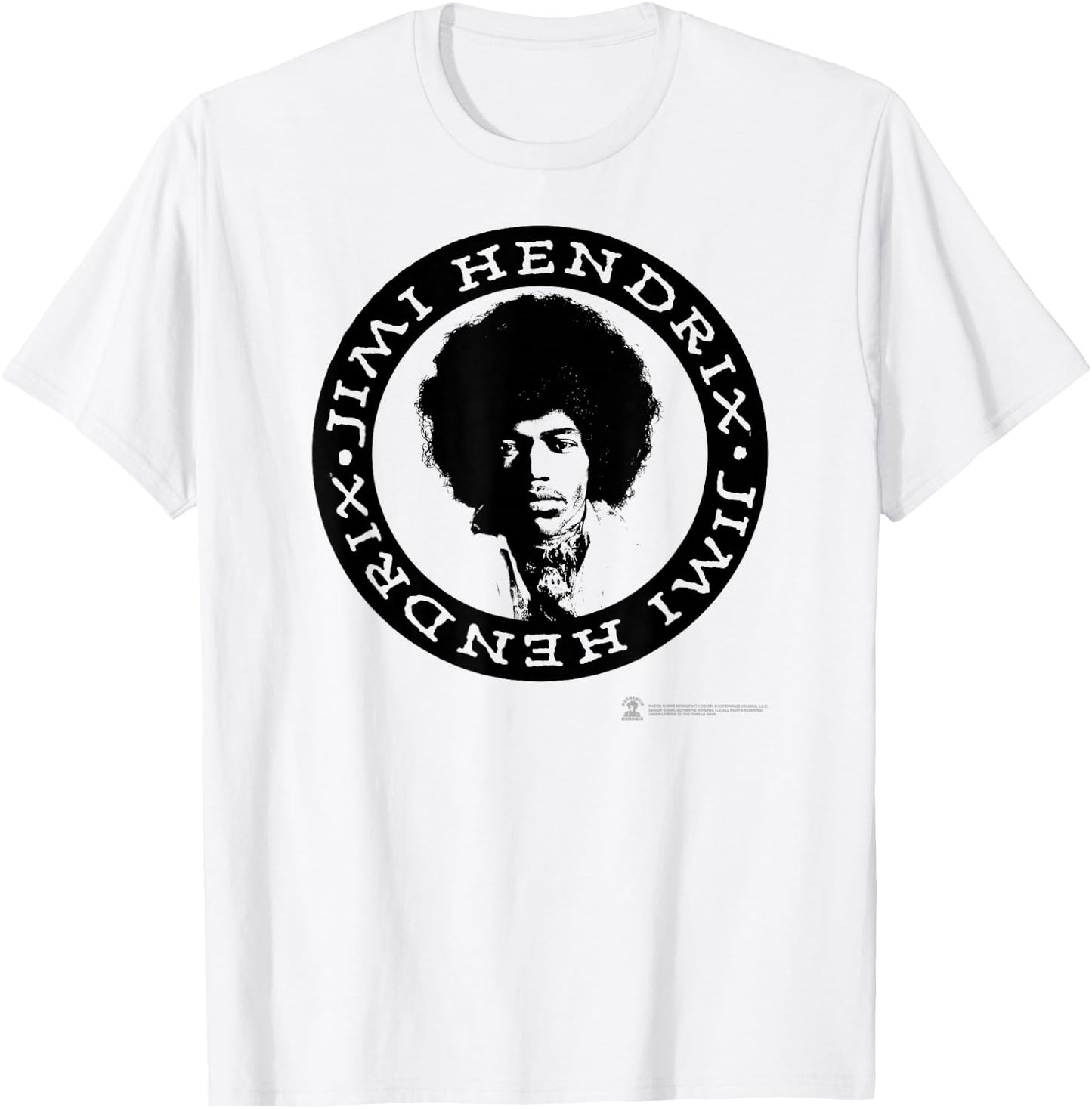 Jimi Hendrix Official White Circle T-Shirt - T-Shirt | White
