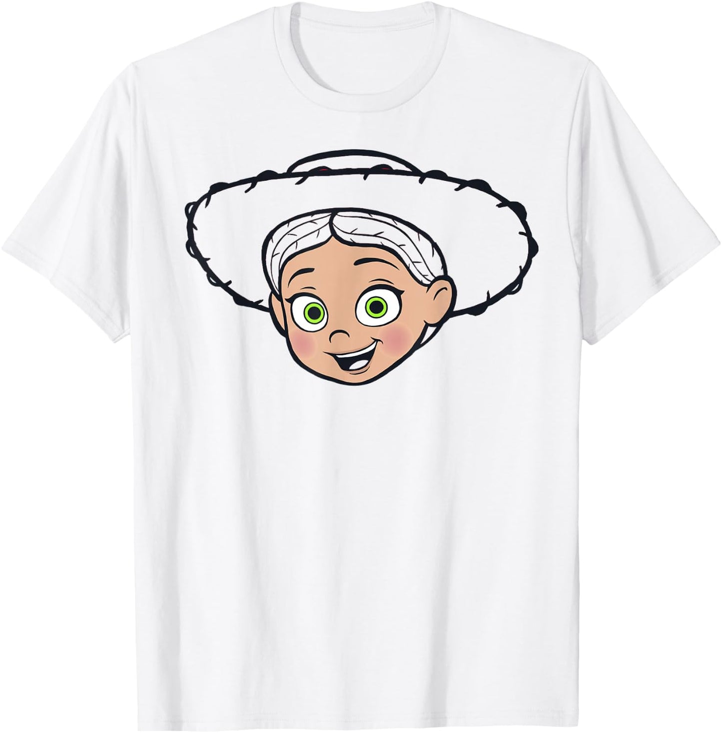 Disney Pixar Toy Story Jessie Big Face Hat Outline T-Shirt - T-Shirt | White