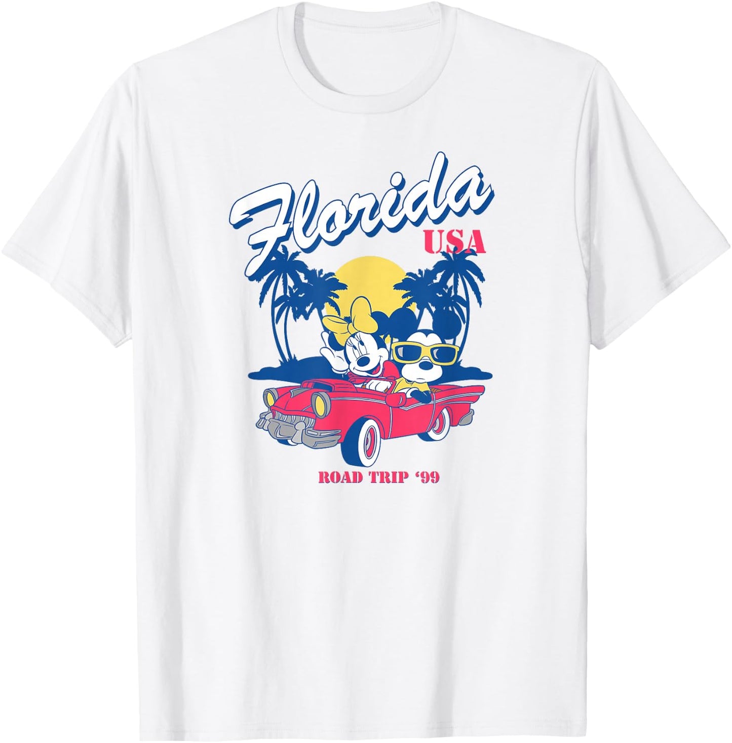 Disney Mickey And Friends Road Trip To Florida USA Vintage T-Shirt - T-Shirt | White