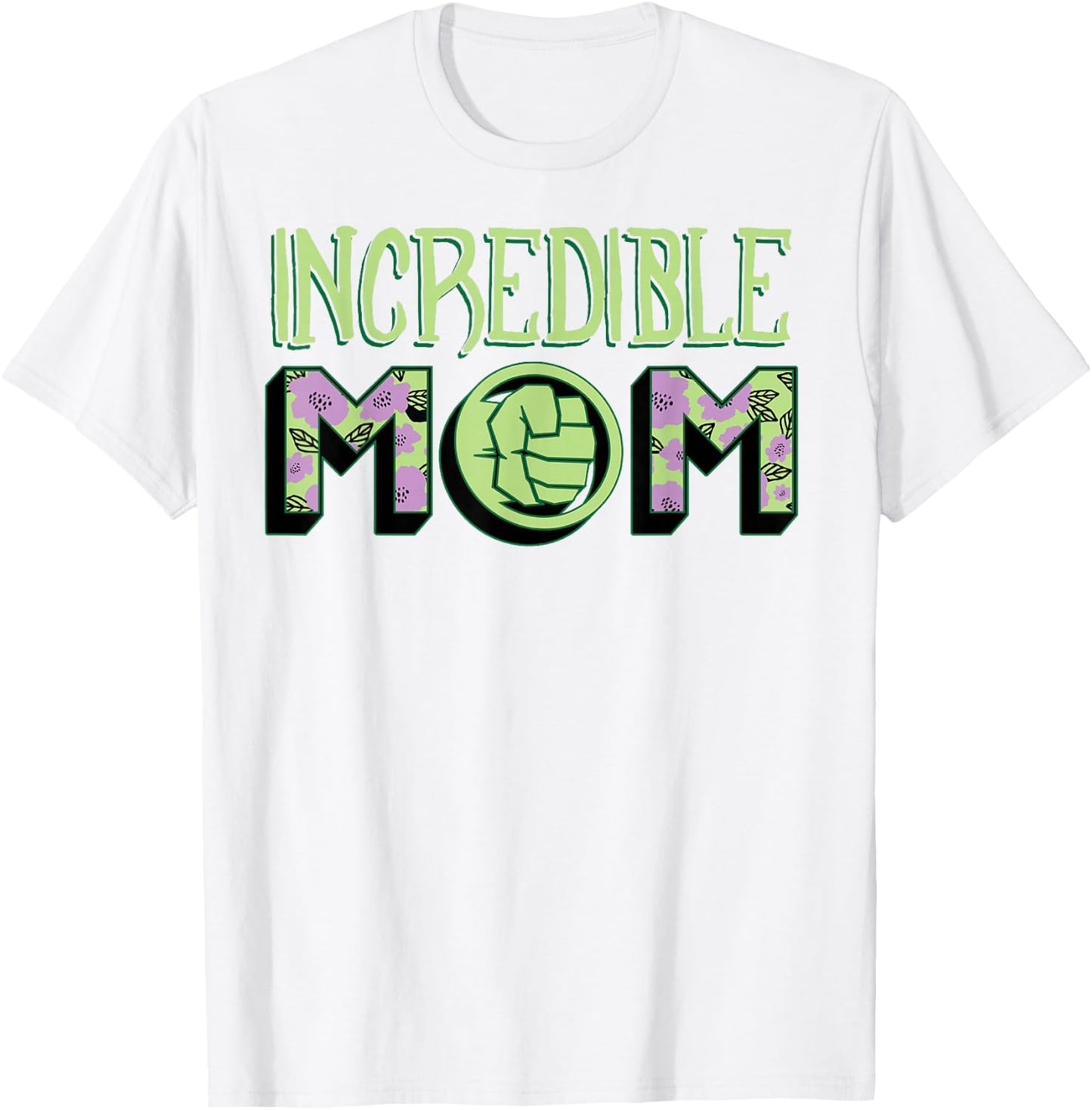 Marvel Mother's Day Hulk Incredible Mom Big Chest Text Logo T-Shirt - T-Shirt | White
