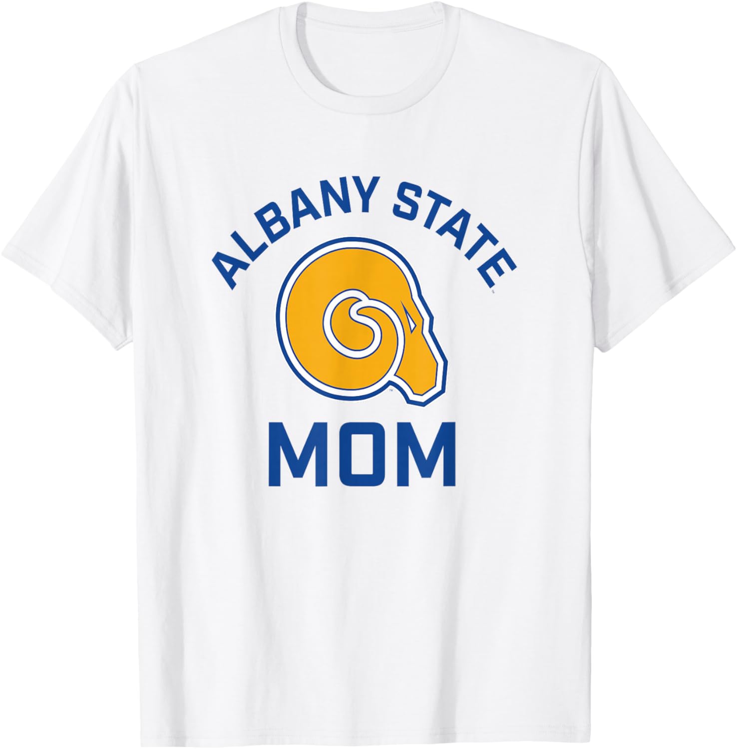 Albany State University Golden Rams Arched Mom T-Shirt - T-Shirt | White
