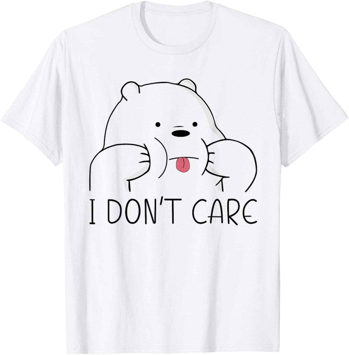 I Don't Care Bear Women Men Children Funny Bear T-Shirt - T-Shirt | White