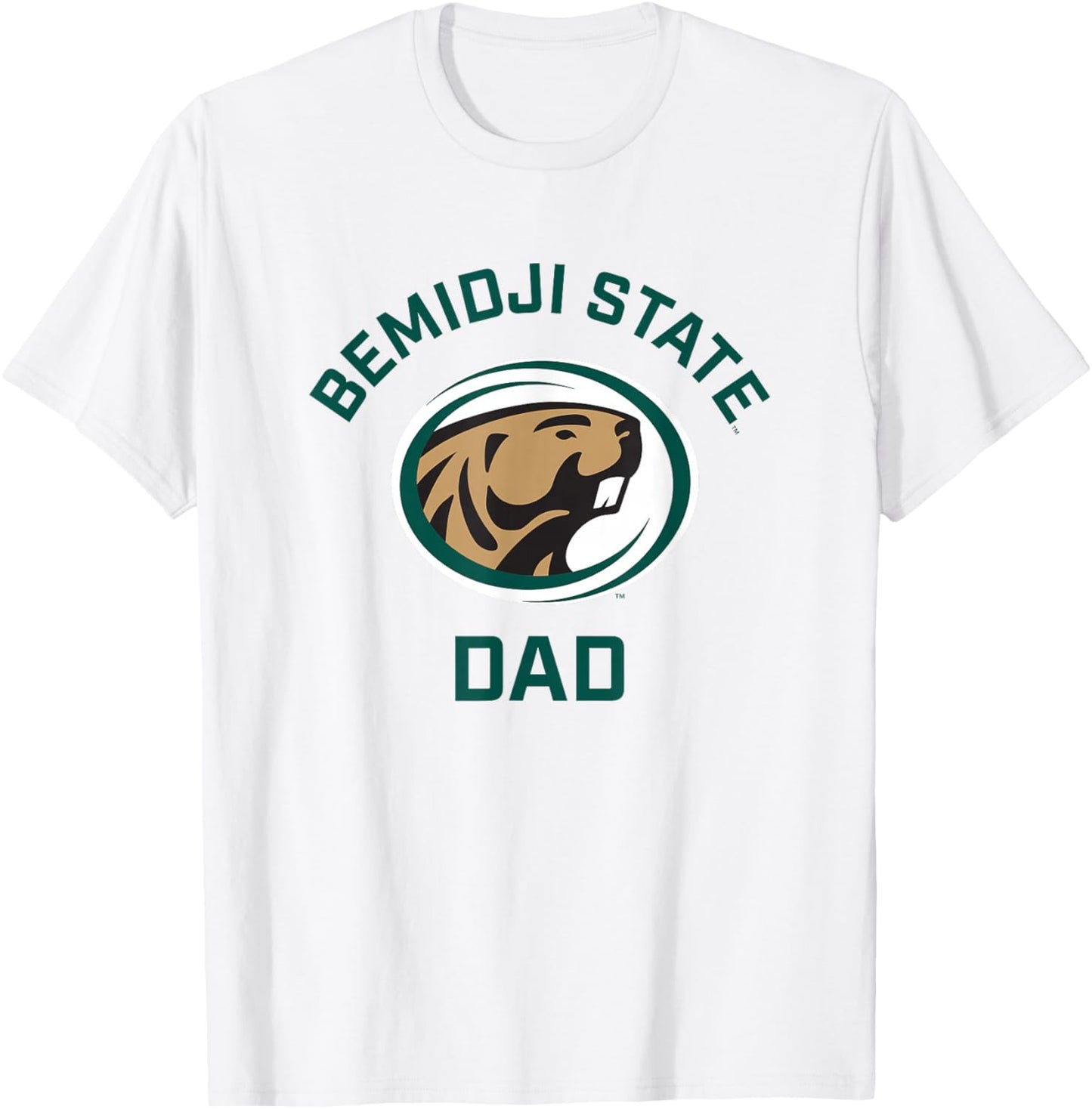 Bemidji State University BSU Beavers Arched Dad T-Shirt - T-Shirt | White