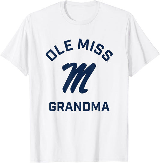 Ole Miss Rebels Arched Grandma T-Shirt - T-Shirt | White