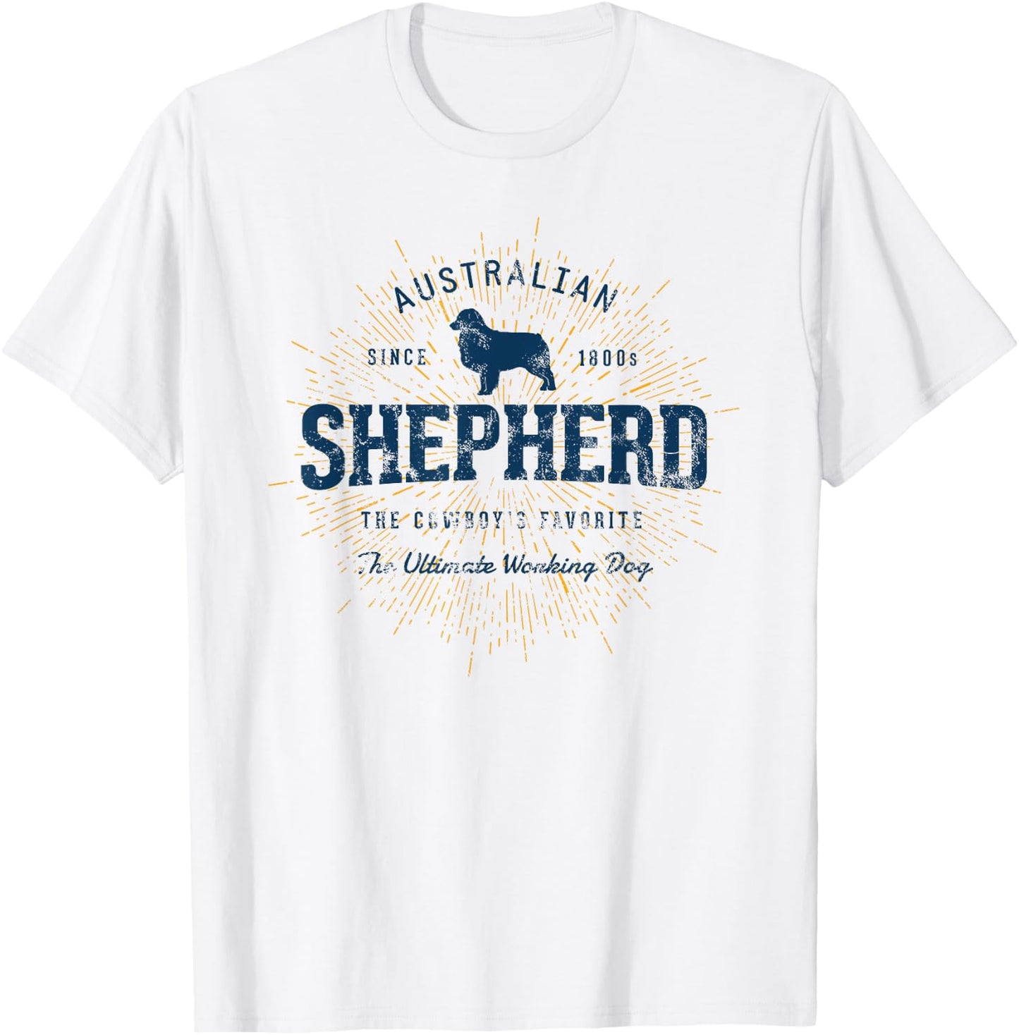 Retro Vintage Australian Shepherd T-Shirt - T-Shirt | White