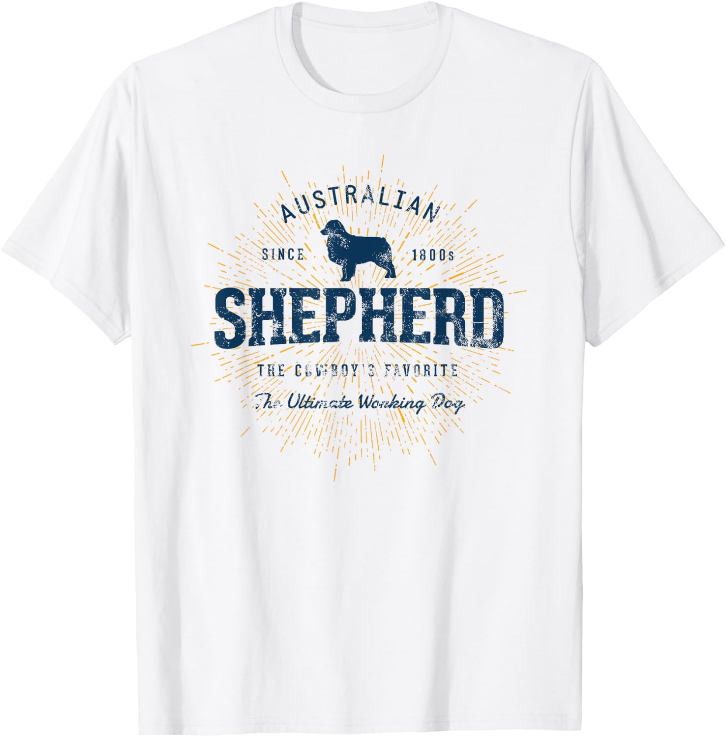Retro Vintage Australian Shepherd T-Shirt - T-Shirt | White