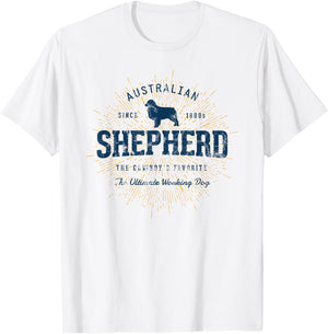 Retro Vintage Australian Shepherd T-Shirt - T-Shirt | White