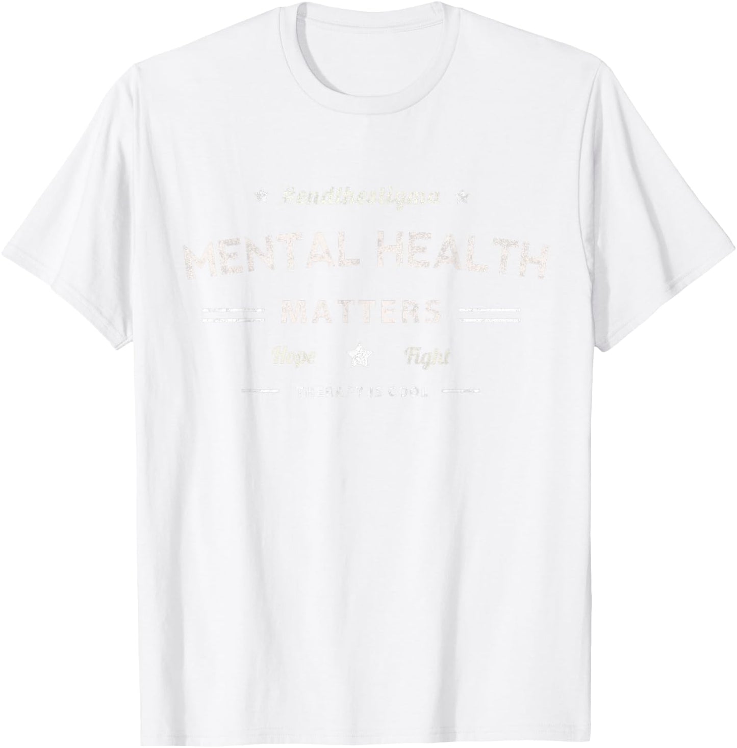 Vintage MENTAL HEALTH MATTERS Hope & Fight Therapy Cool Yoga T-Shirt - T-Shirt | White