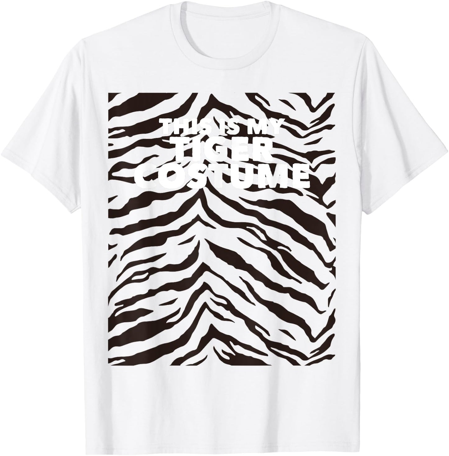 Tiger Simple Halloween This is My Tiger Costume Animal Print T-Shirt - T-Shirt | White