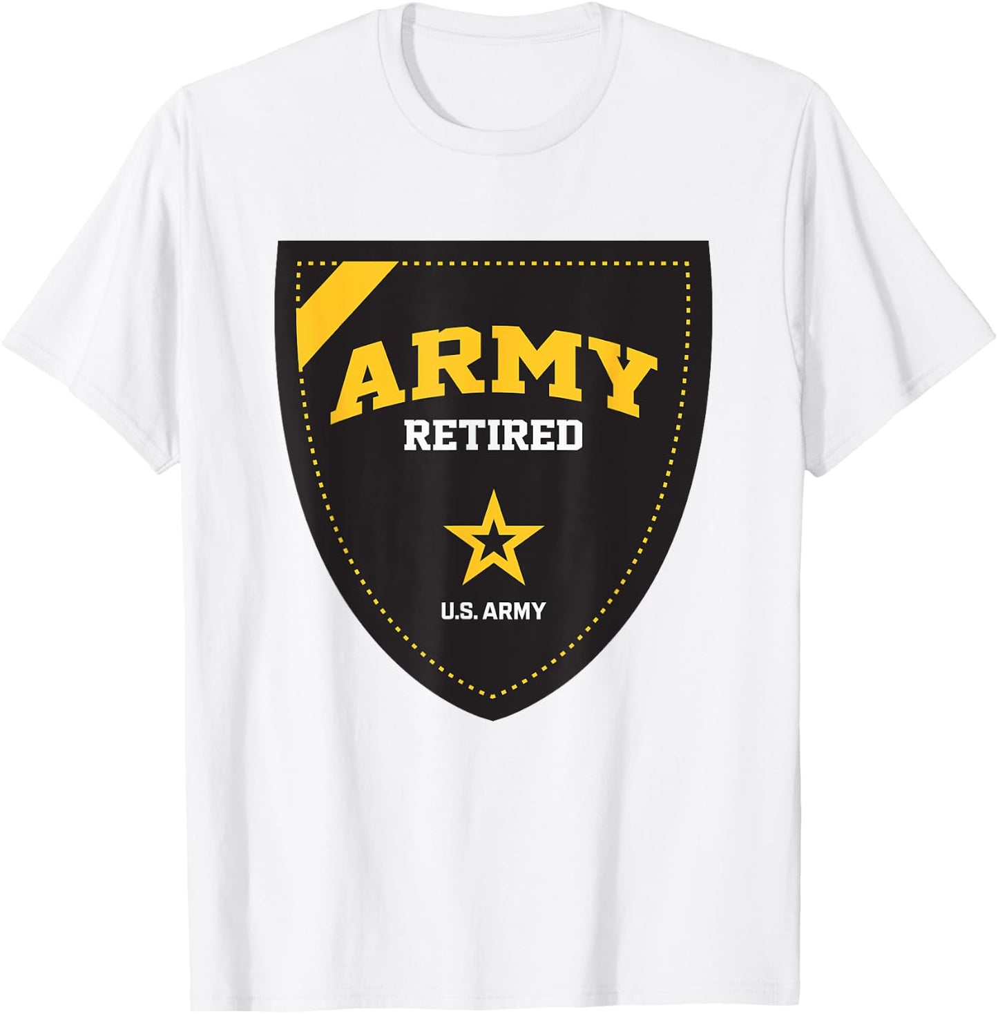 United States Army Military Retired Shield T-Shirt - T-Shirt | White