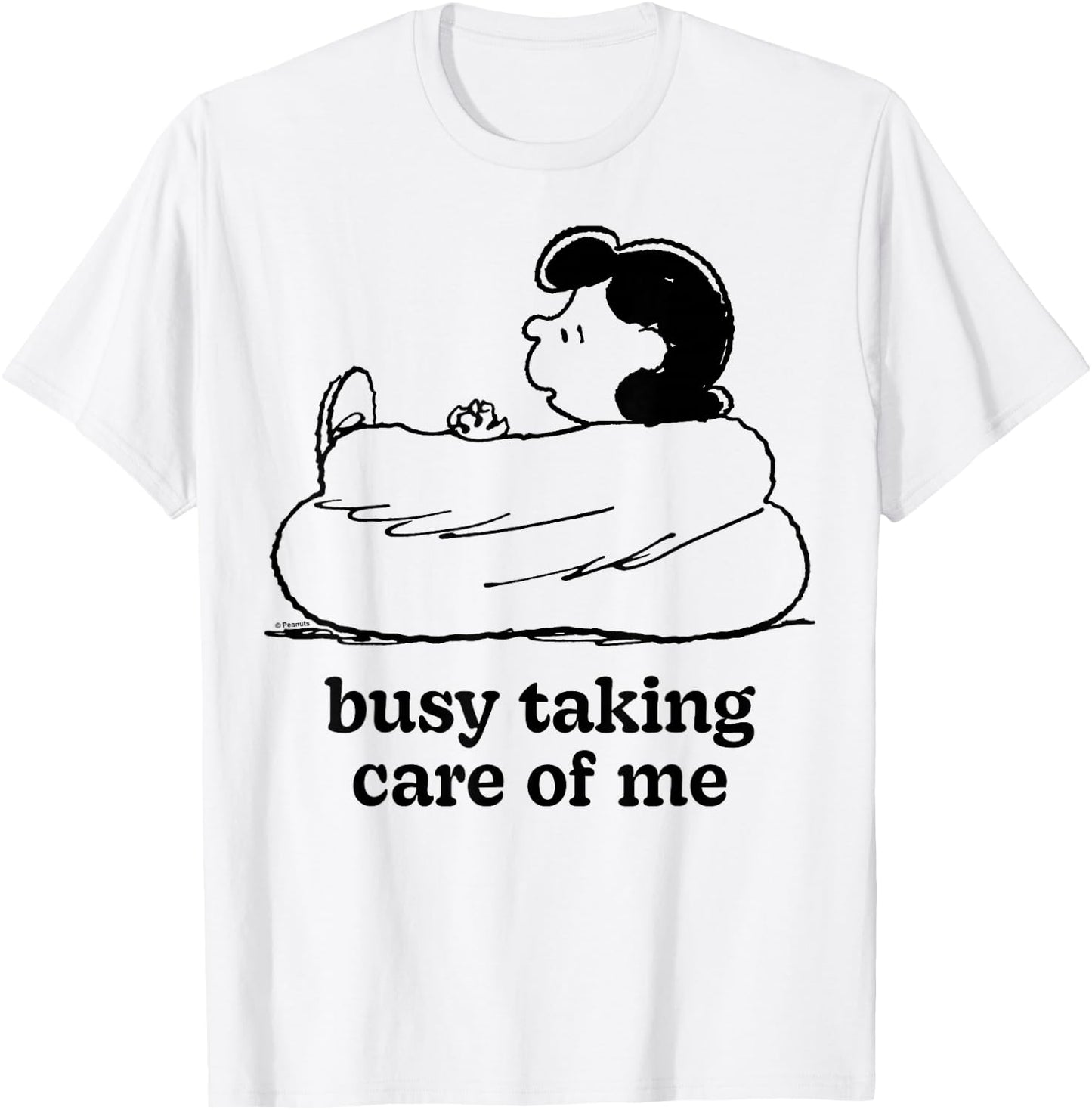 Peanuts - Lucy Van Pelt Busy Taking Care of Me T-Shirt - T-Shirt | White