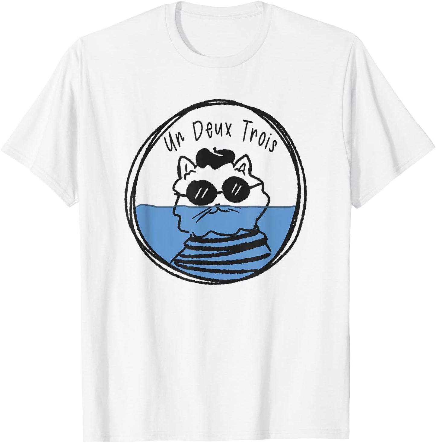 Un Deux Trois Cat Sank Men Women Girls Kids T-Shirt - T-Shirt | White