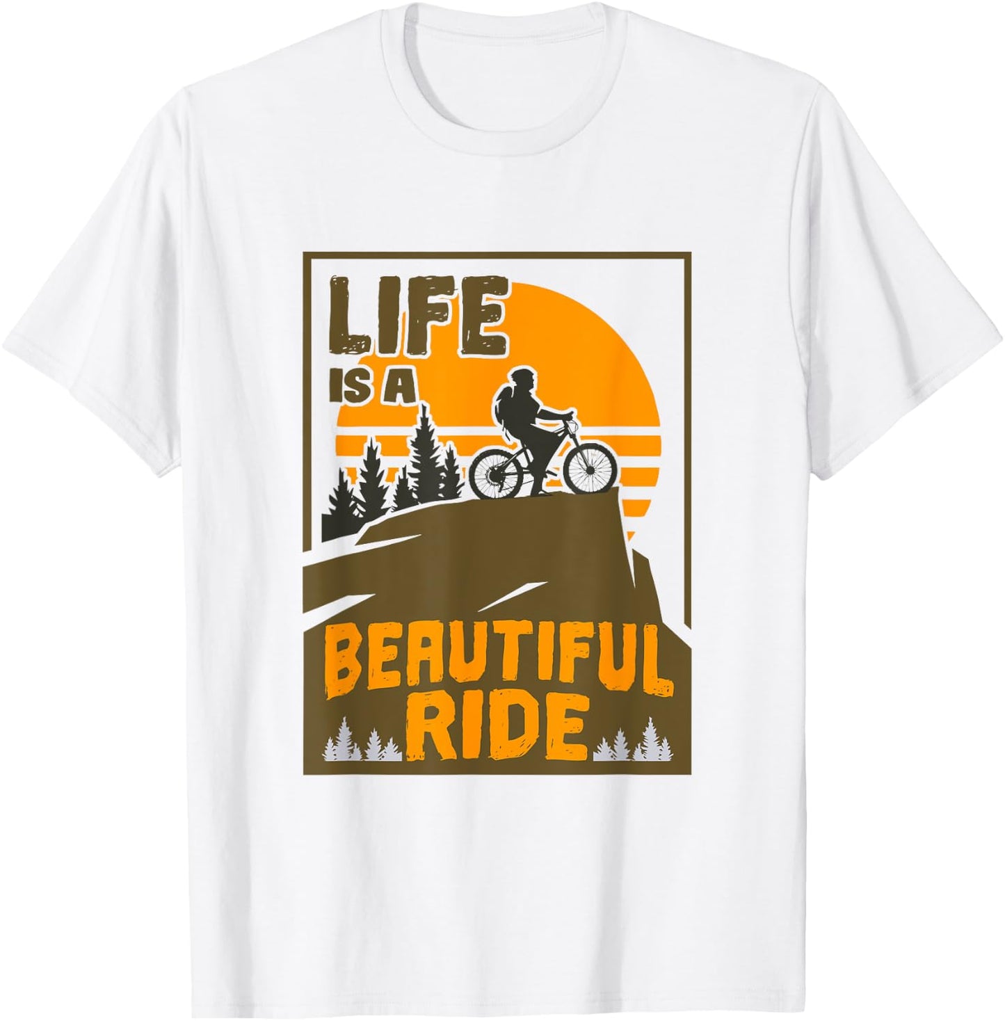 Life Is a Beautiful Ride Men Women Biking Lovers Cyclists T-Shirt - T-Shirt | White