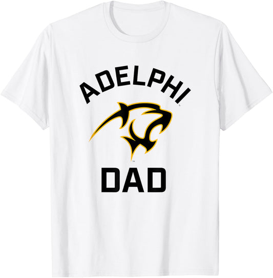 Adelphi University Panthers Arched Dad T-Shirt - T-Shirt | White