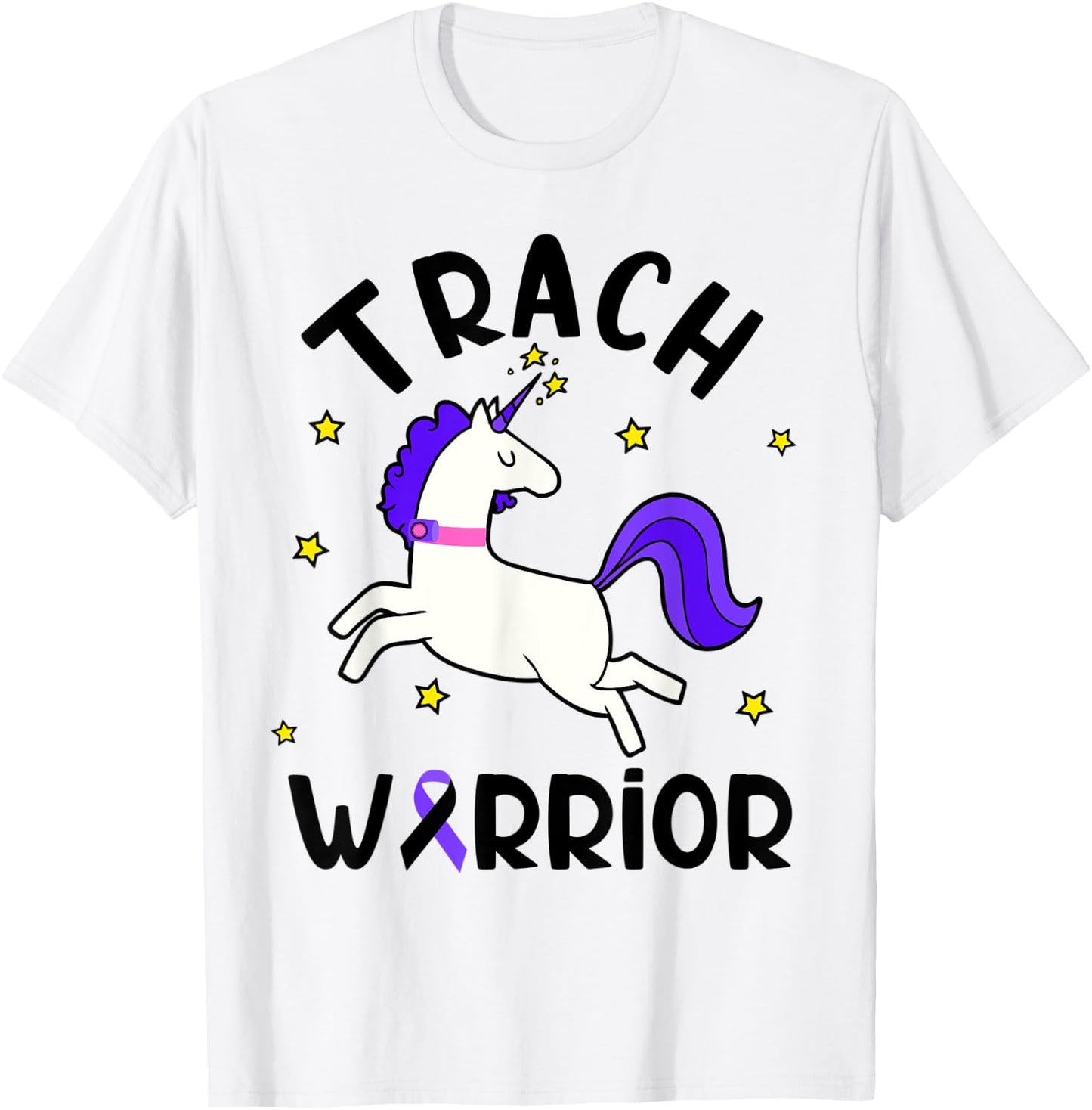Trach Warrior Tracheostomy Awareness Unicorn T-Shirt - T-Shirt | White