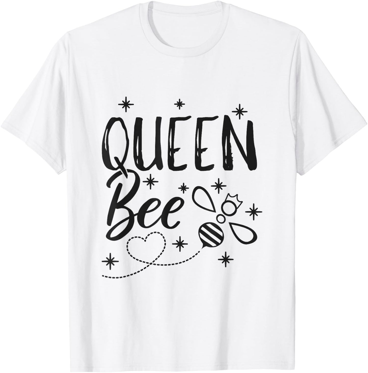 Funny Beekeeping Gift Queen Bee Crown Bee Queen T-Shirt - T-Shirt | White