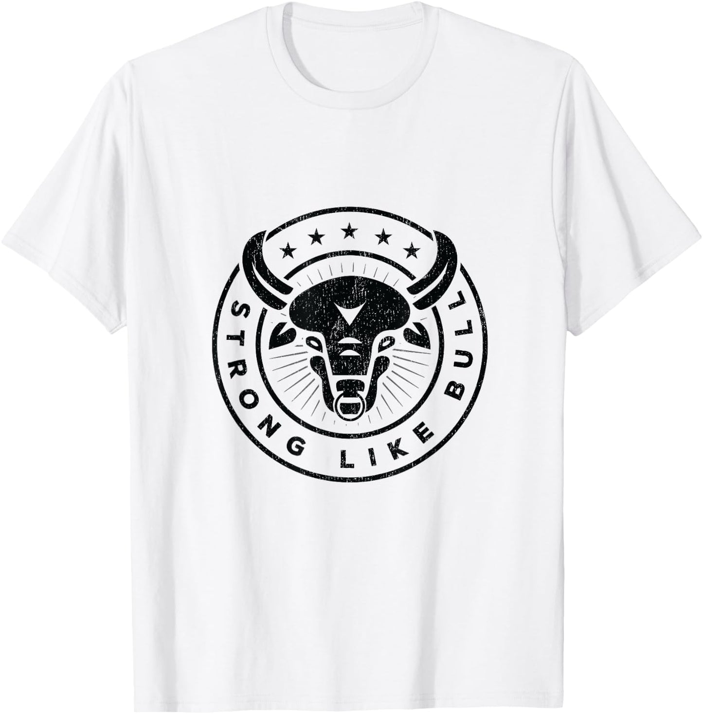 Strong Like A Bull Powerlifting Bodybuilding T-Shirt - T-Shirt | White