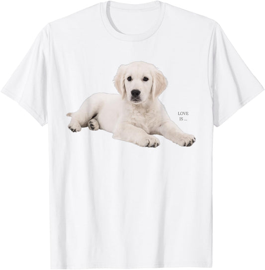 White Labrador Retriever Shirt Yellow Love Lab Mom Dog Dad T-Shirt - T-Shirt | White