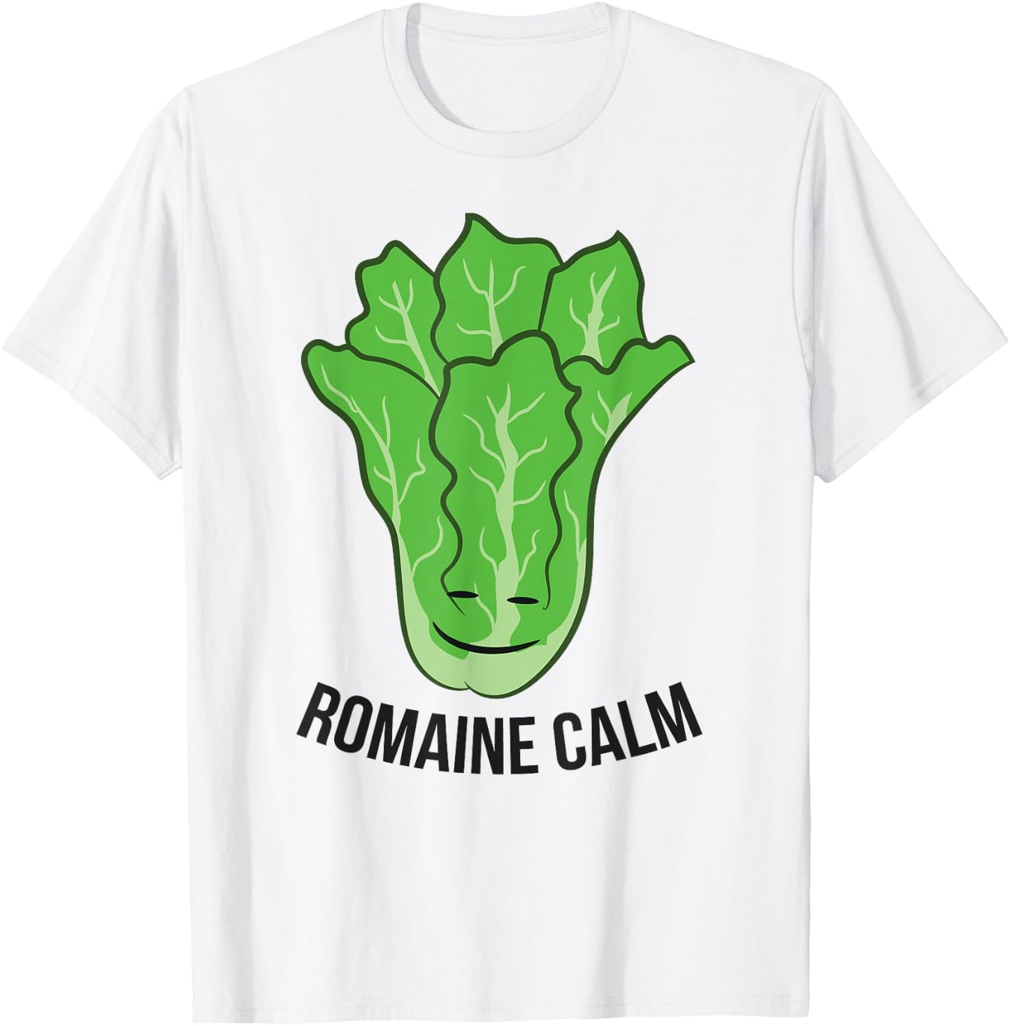 Romaine Calm Funny Lettuce Vegan Vegetarian Romaine T-Shirt - T-Shirt | White