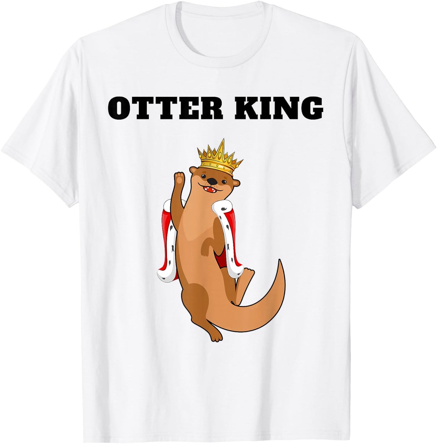 Otter King | Boys Otter Lover Design | Otter T-Shirt - T-Shirt | White