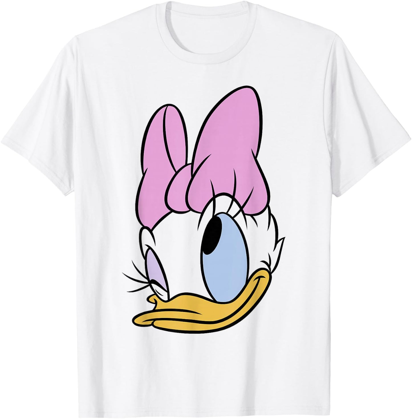 Disney Daisy Duck Big Face Winking Bow T-Shirt - T-Shirt | White