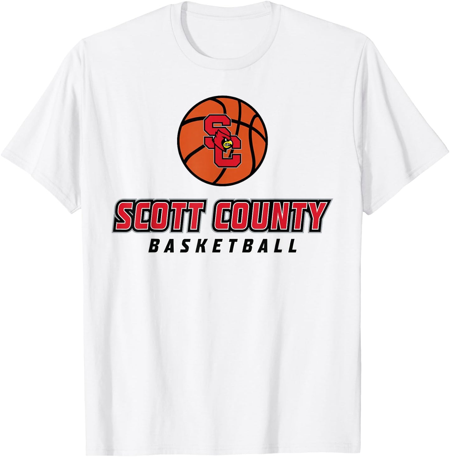 Scott County High School Cardinals Basketball T-Shirt - T-Shirt | White