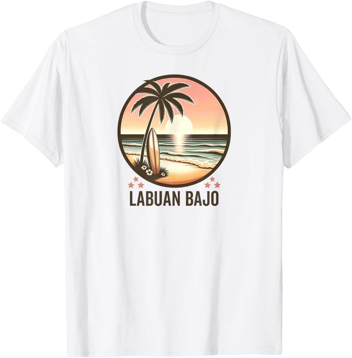 Labuan Bajo Palm Trees Surfing - Indonesia Beach Sunset Women Kids T-Shirt - T-Shirt | White