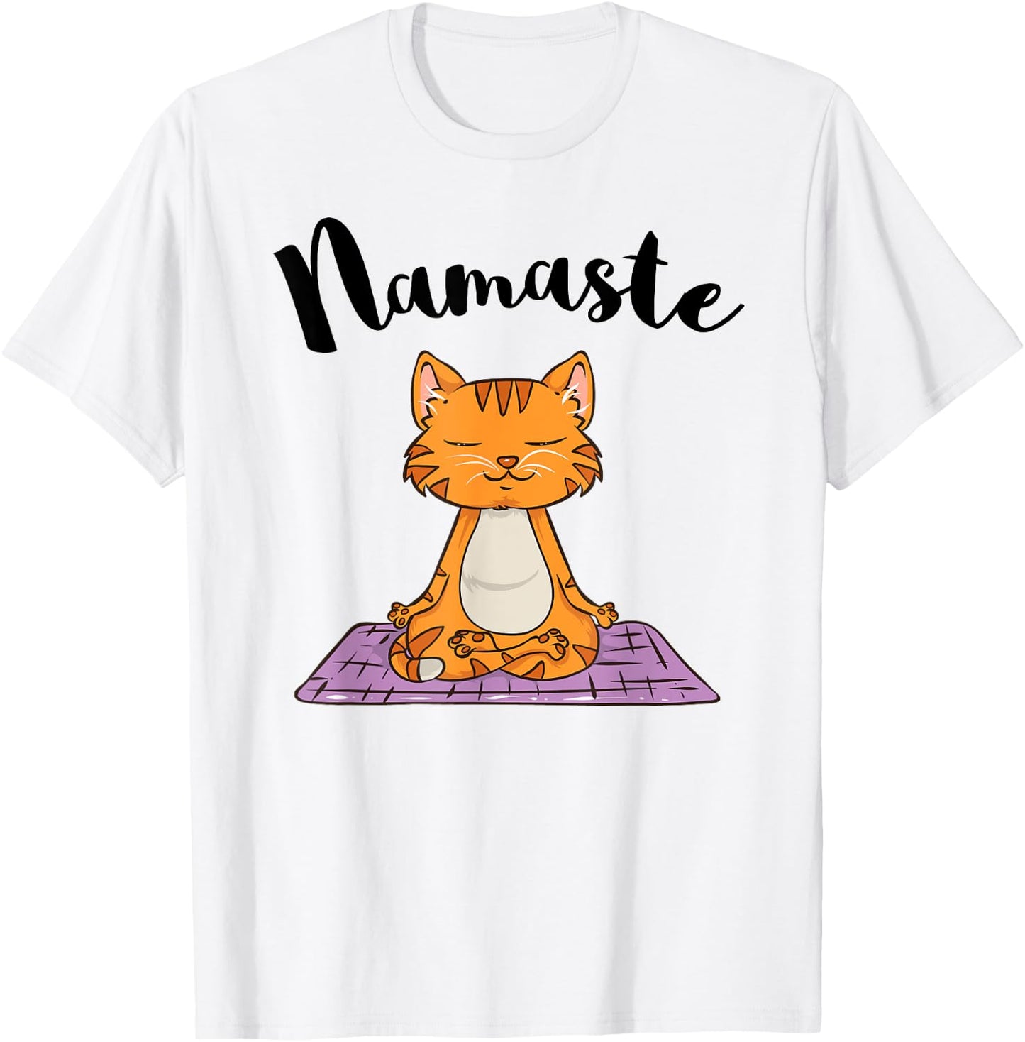 Cat Yoga Namaste Shirt Women Girls Kitten Yoga T-Shirt - T-Shirt | White