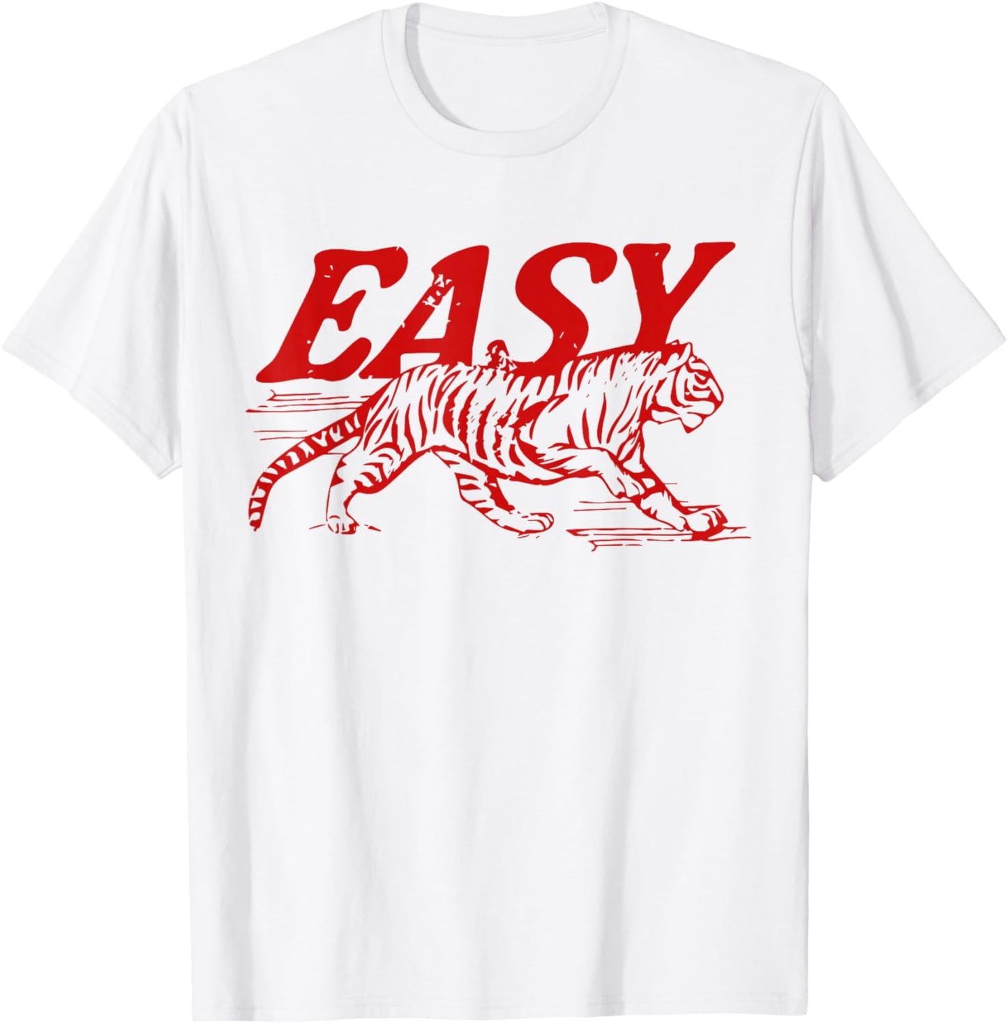 Easy Tiger Distressed Graphic Men Women T-Shirt - T-Shirt | White