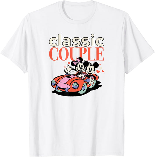 Amazon Essentials Mickey and Minnie Valentine's Day Classic Couple T-Shirt - T-Shirt | White