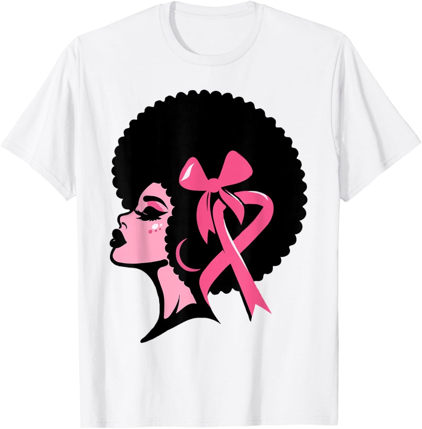 Breast Cancer Black African American Women Support Pink T-Shirt - T-Shirt | White