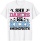She Dances He Kicks Mom Of Both Dance And Soccer Mom T-Shirt - T-Shirt | White