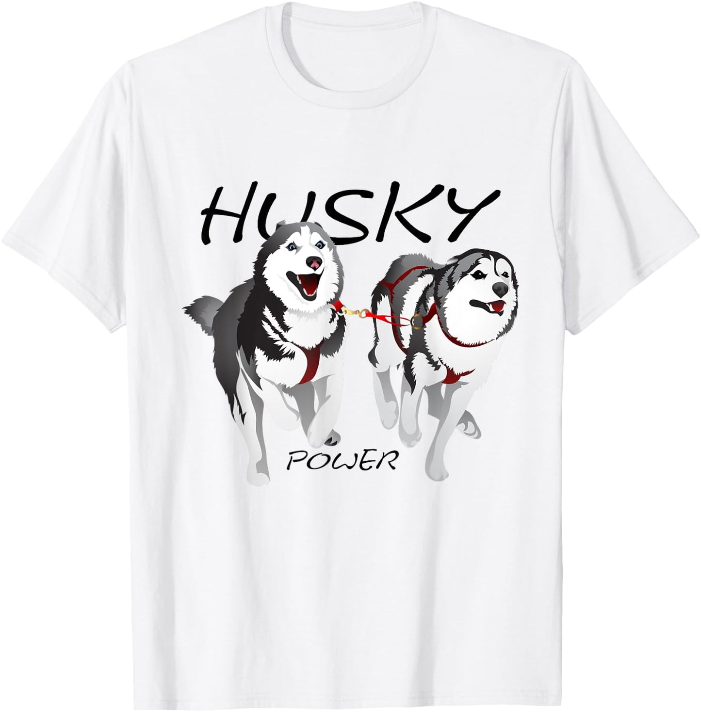Husky Power Awesome Cute Husky Dog Men Women Girls Kids T-Shirt - T-Shirt | White