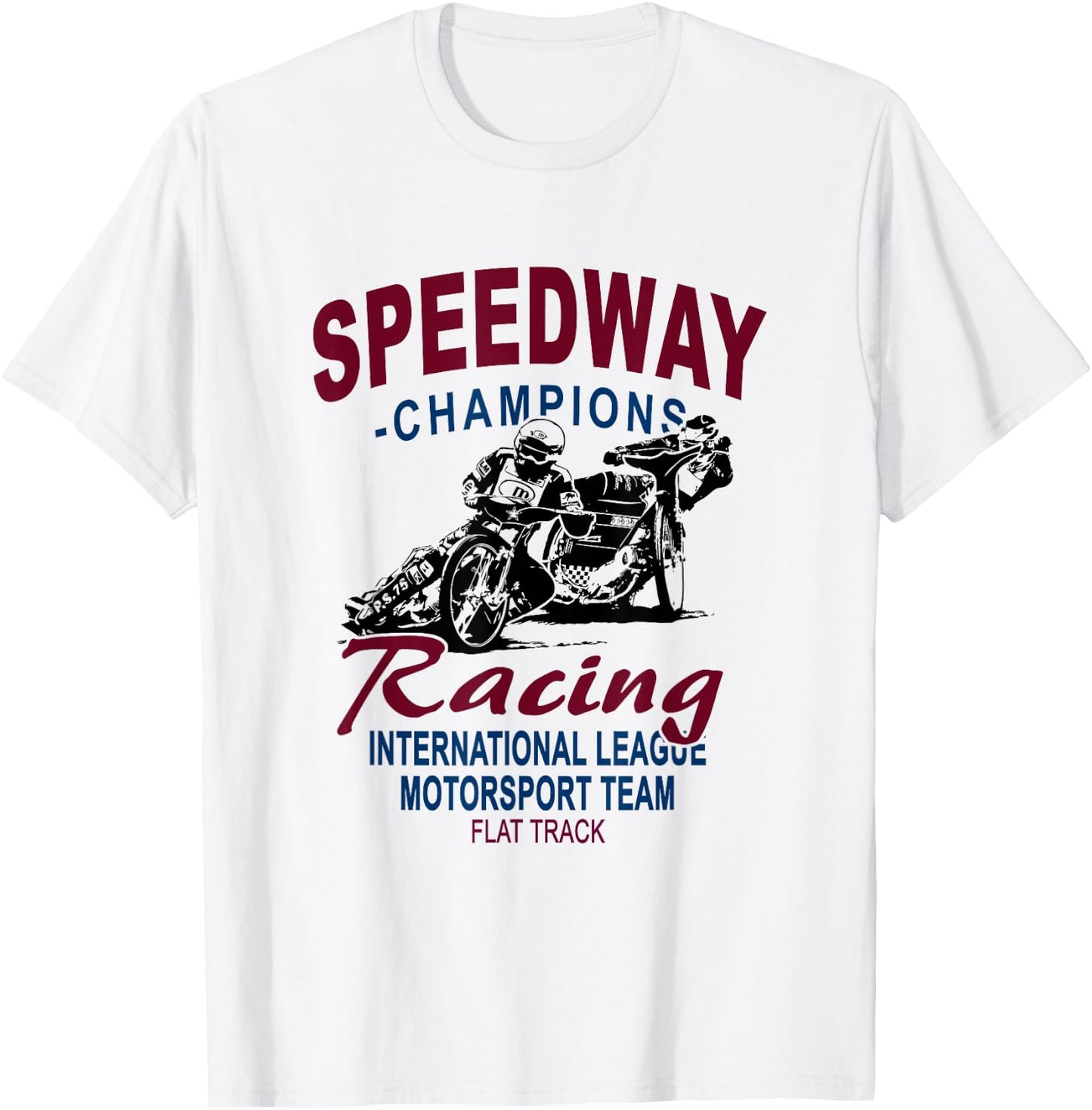 Speedway Railway Motorcycle Racing T-Shirt - T-Shirt | White