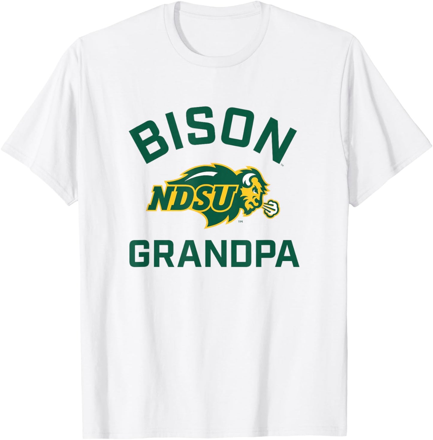 North Dakota State University NDSU Bison Arched Grandpa T-Shirt - T-Shirt | White