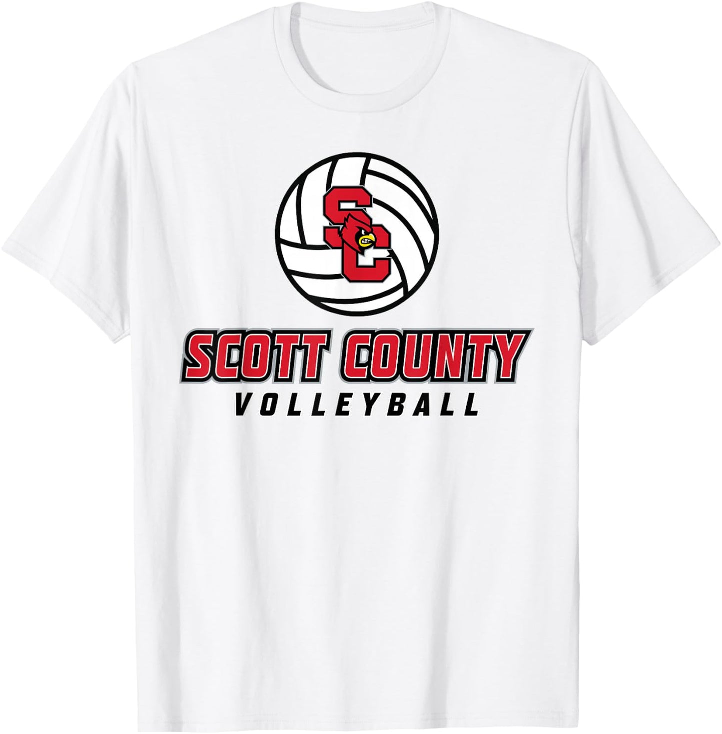 Scott County High School Cardinals Volleyball T-Shirt - T-Shirt | White