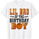 Lil Bro Of The Birthday Boy Basketball Brother 1st Bday T-Shirt - T-Shirt | White