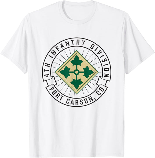 Fort Carson United States Army 4th Infantry Division T-Shirt - T-Shirt | White