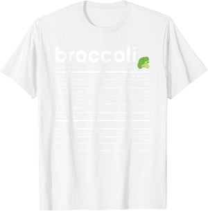 Broccoli Nutrition Facts T-Shirt - T-Shirt | White