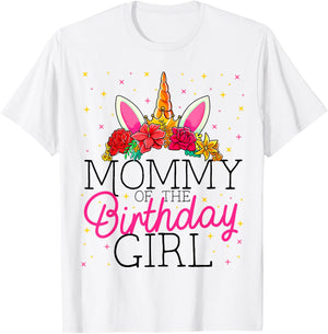 Mommy of the Birthday Girl Mother Unicorn Birthday T-Shirt - T-Shirt | White
